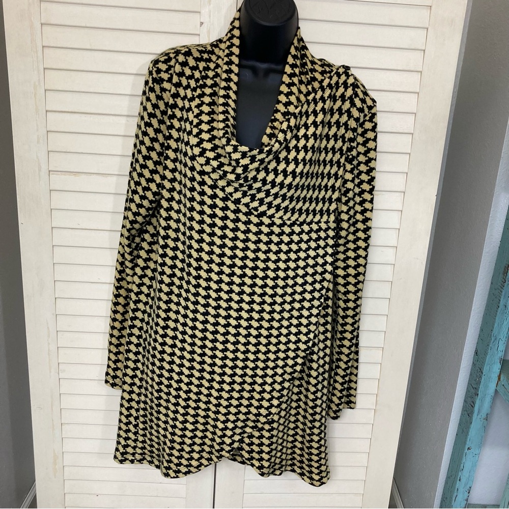 The Limited houndstooth cowl neck cardigan sweater